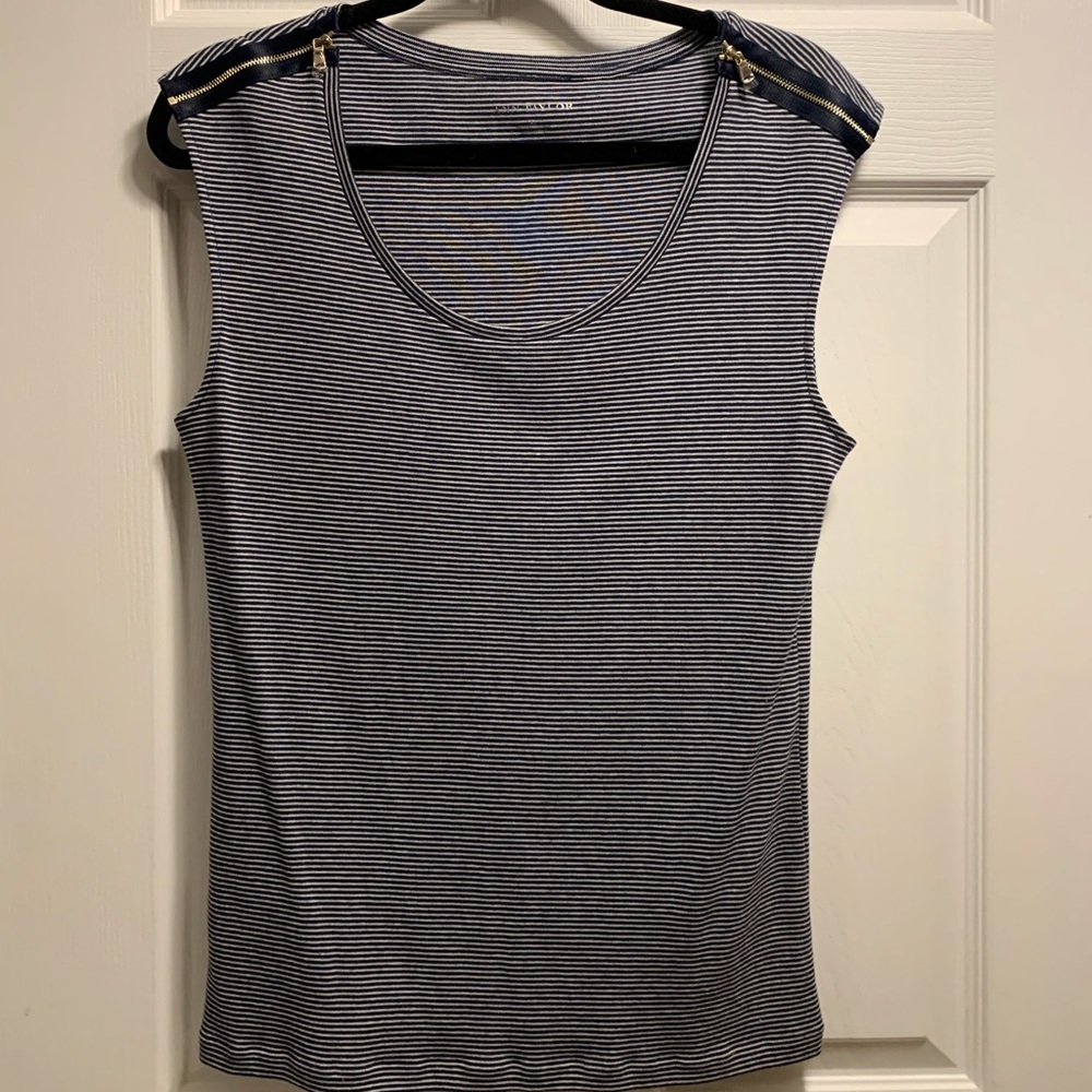 Ann Taylor striped sleeveless blouse. Stretch.